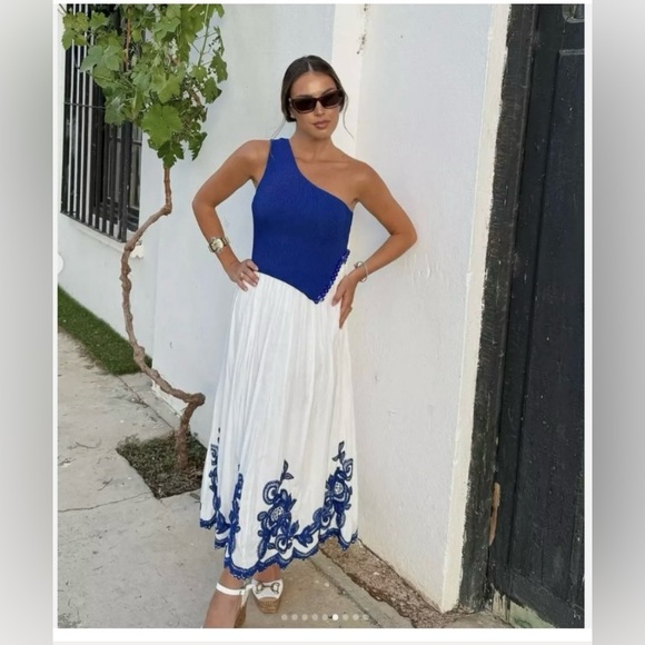 ZARA…contrast embroidered skirt ZW COLLECTION - Picture 9 of 13